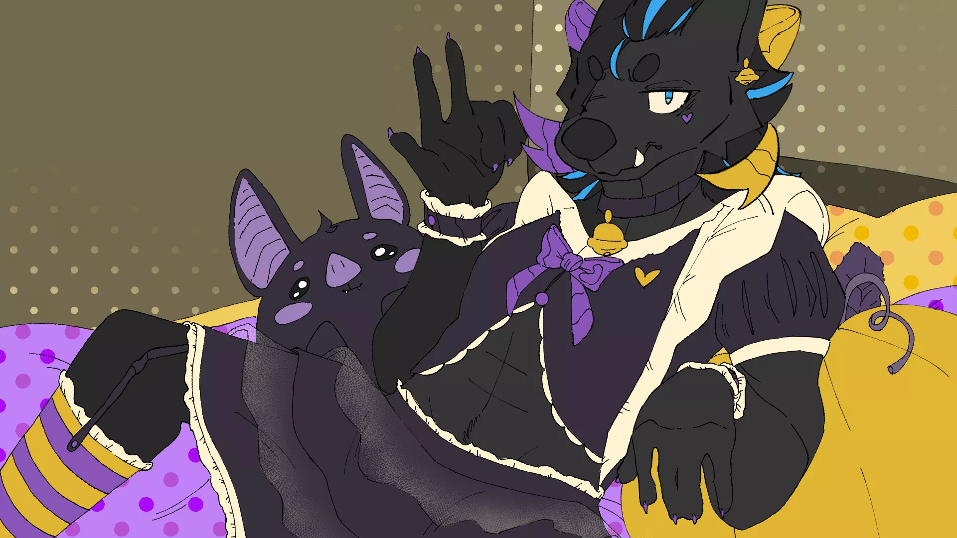 WIP | Just for anyone who was only seen my MS Paint drawing, WIP but y'know. Needed a Halloween themed wallpaper, needed a wallpaper in general after I had to factory reset my PC. *Vanish Emoji* Also is this NSFW?... I think it's borderline maybe?... l