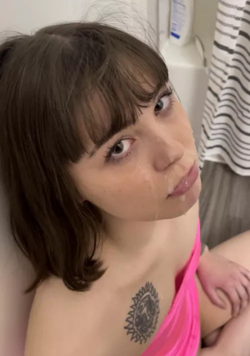 Am I still cute with cum on my face