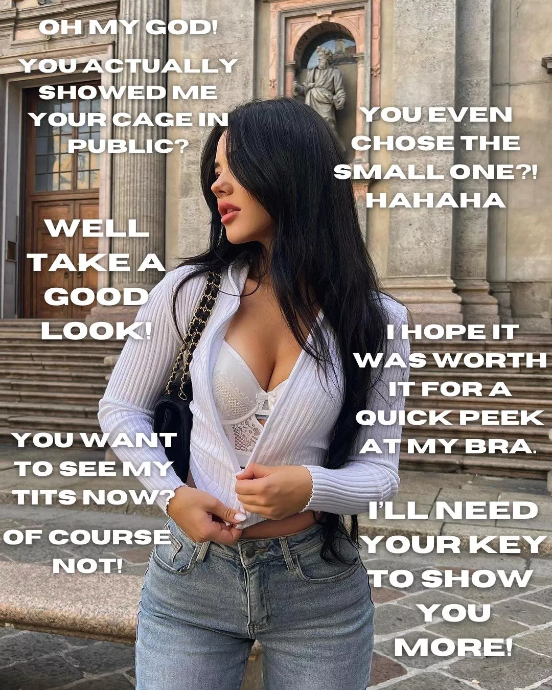 Even just getting to look at her bra like that is too much for you to handle!