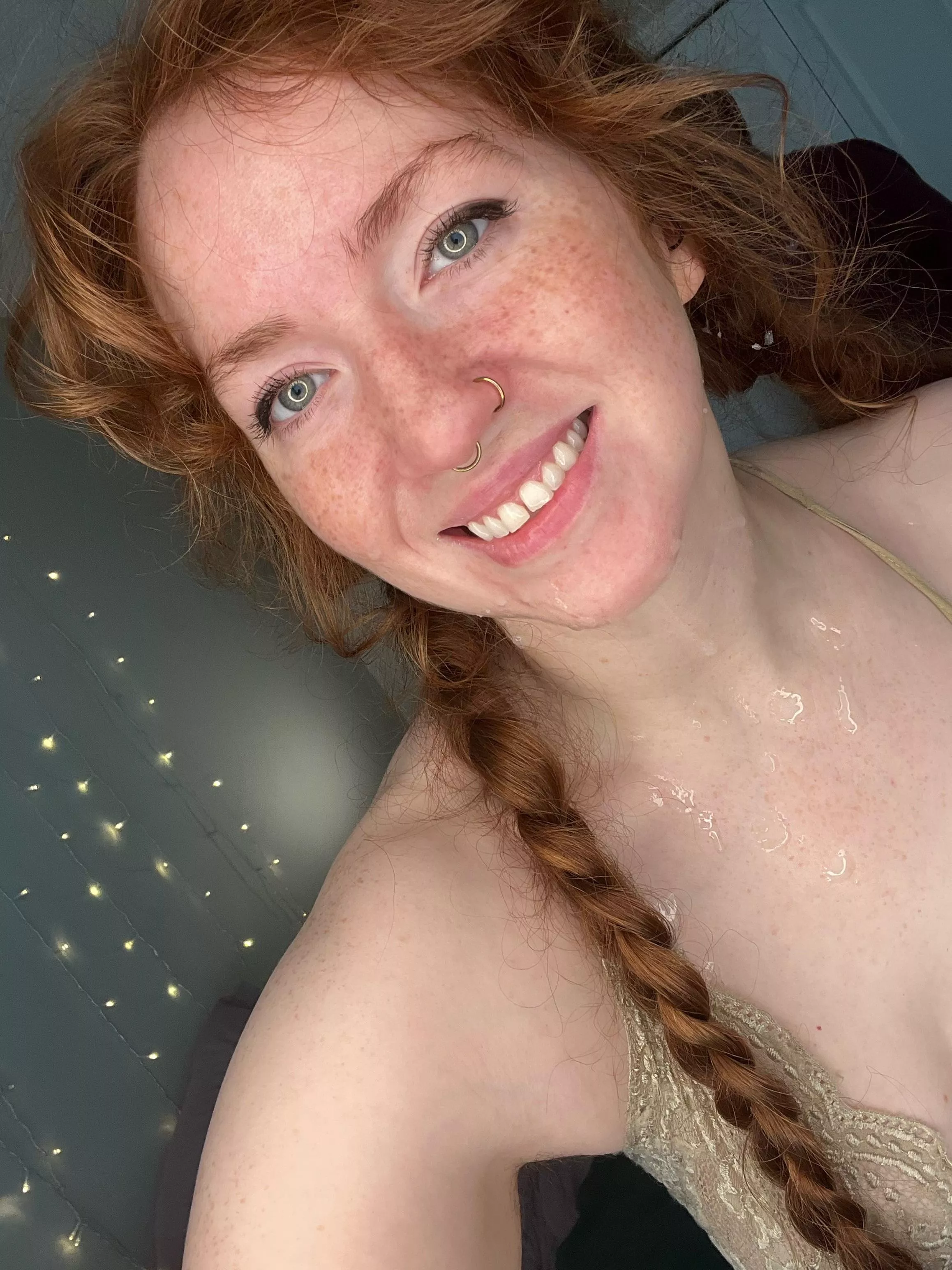 He missed my face but it’s still exhilarating having cum on me