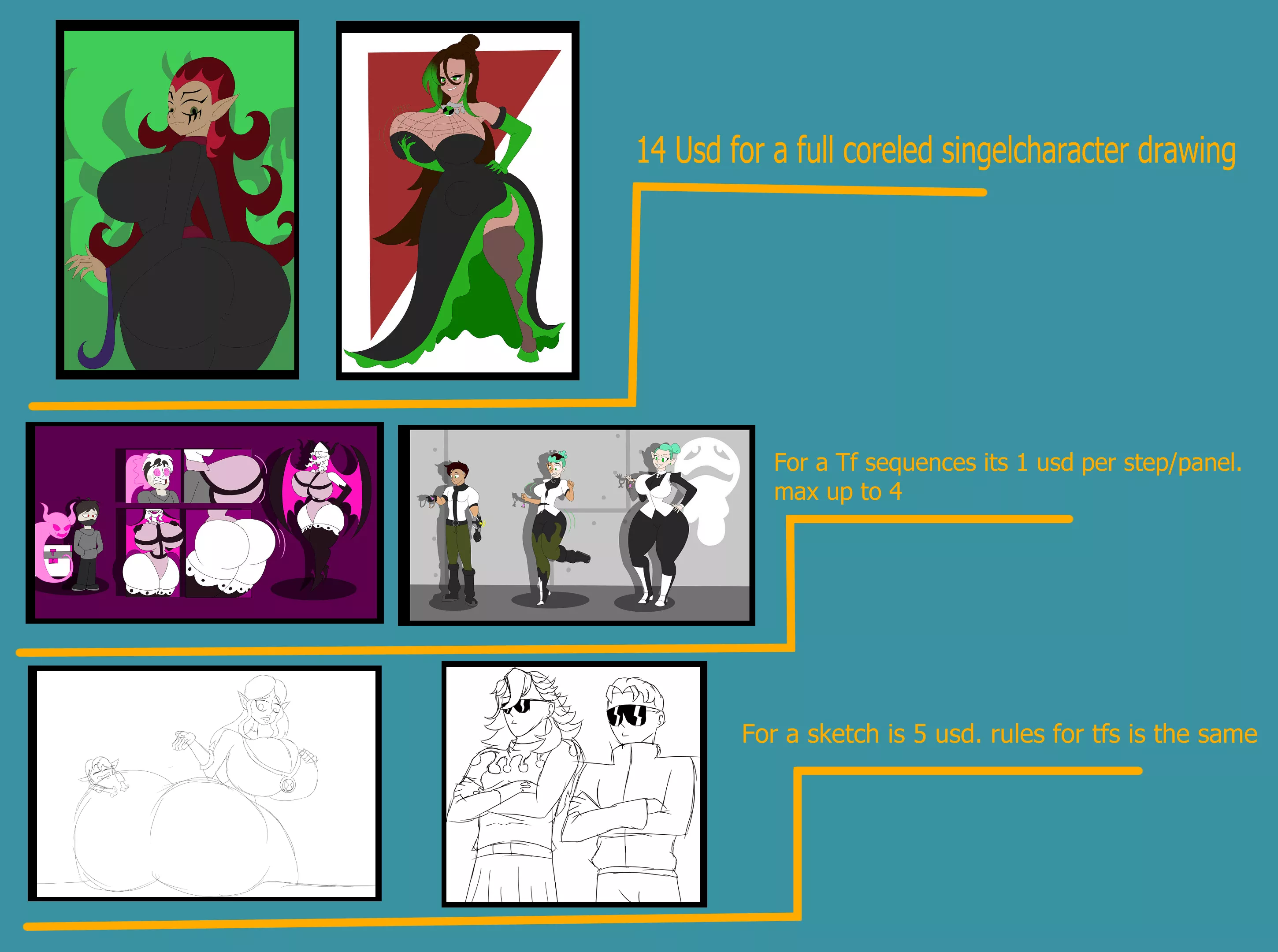 i wanted to share my commision sheet. if anyone is interested just Dm me