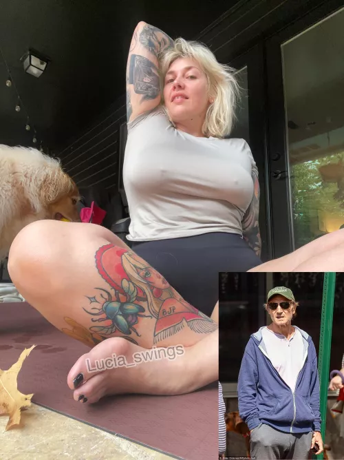 Liam loves to share his pokie via sweatpant season