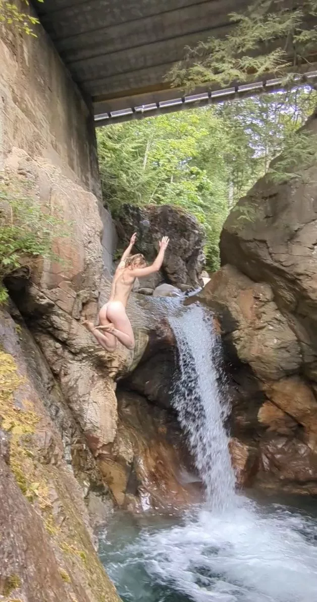 Skinny dipping in waterfalls is so much fun
