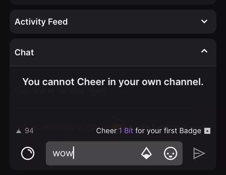 Twitch won’t let me use my own Chat