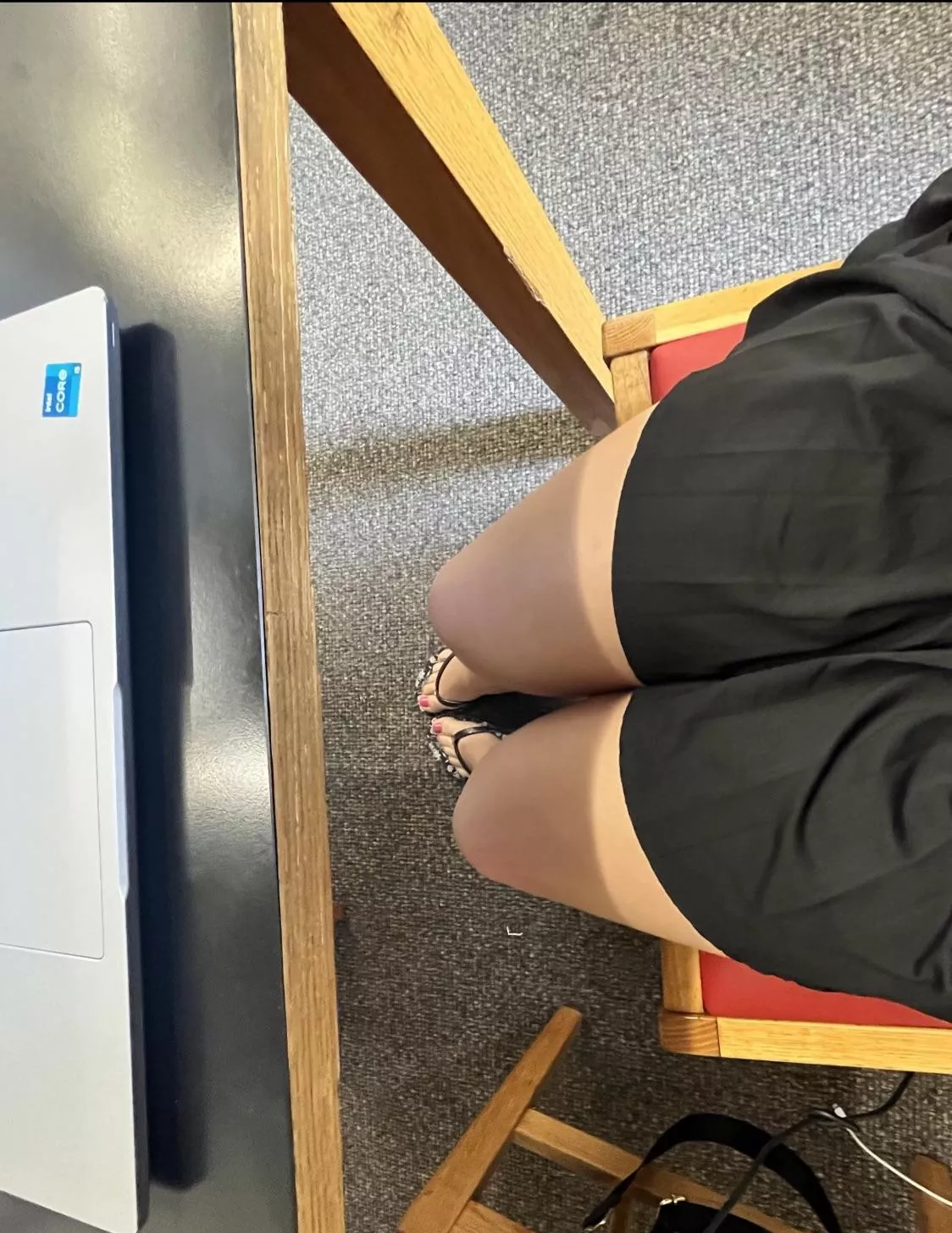 Wearing a cute skirt.. distracting all the boys in class