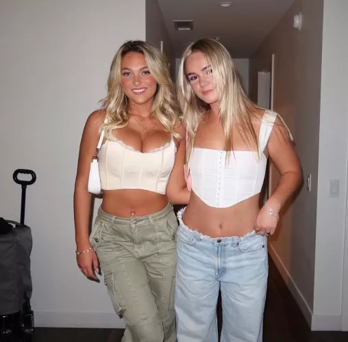 Blondes in white tops