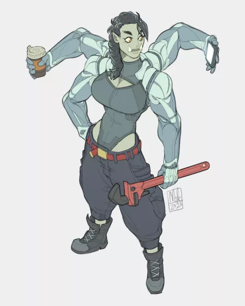 ork mechanic, by bigmsaxon