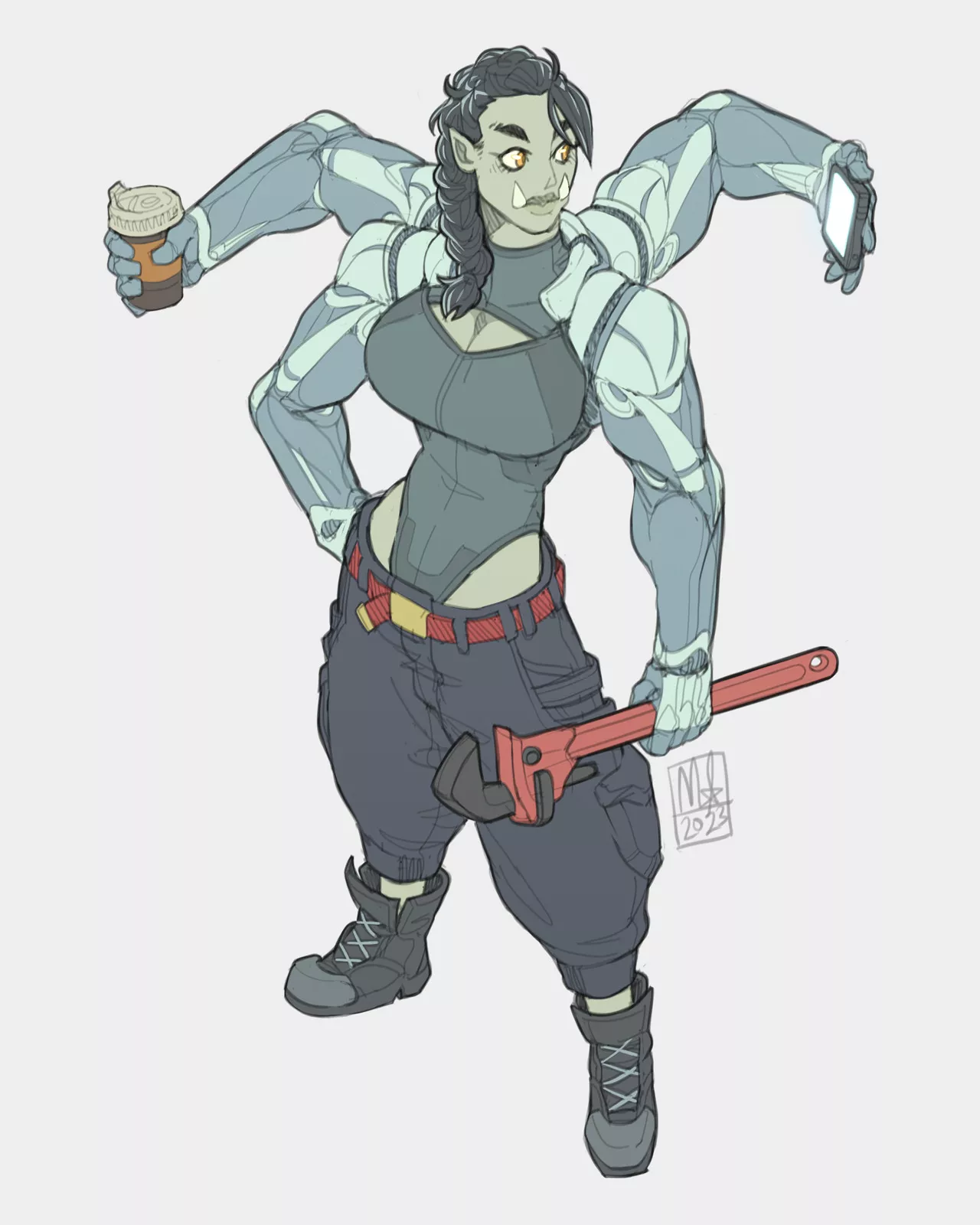 ork mechanic, by bigmsaxon