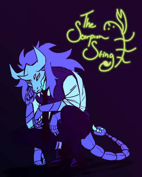 Scias glows under blacklight like an actual Scorpion! (art by me)
