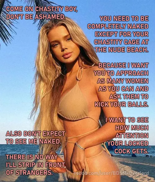 She takes you to the nude beach – Day 18 | 30 Days Of Chastity (Locktober)