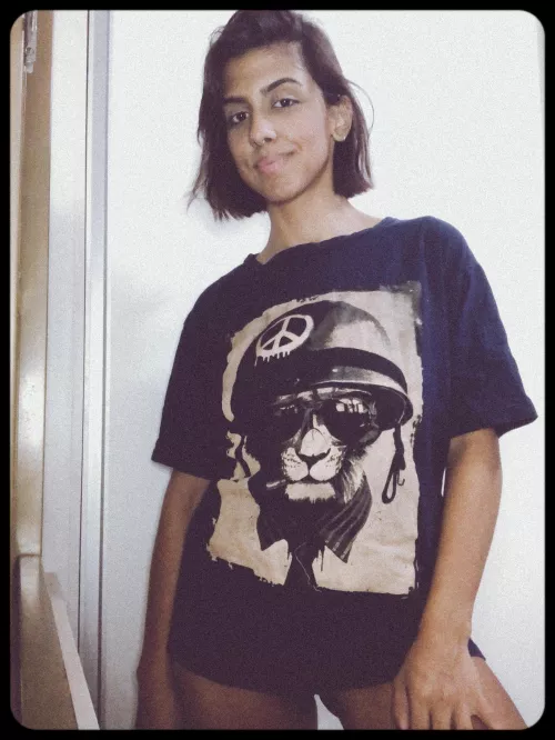 An over-sized tshirt and panties goes a long way