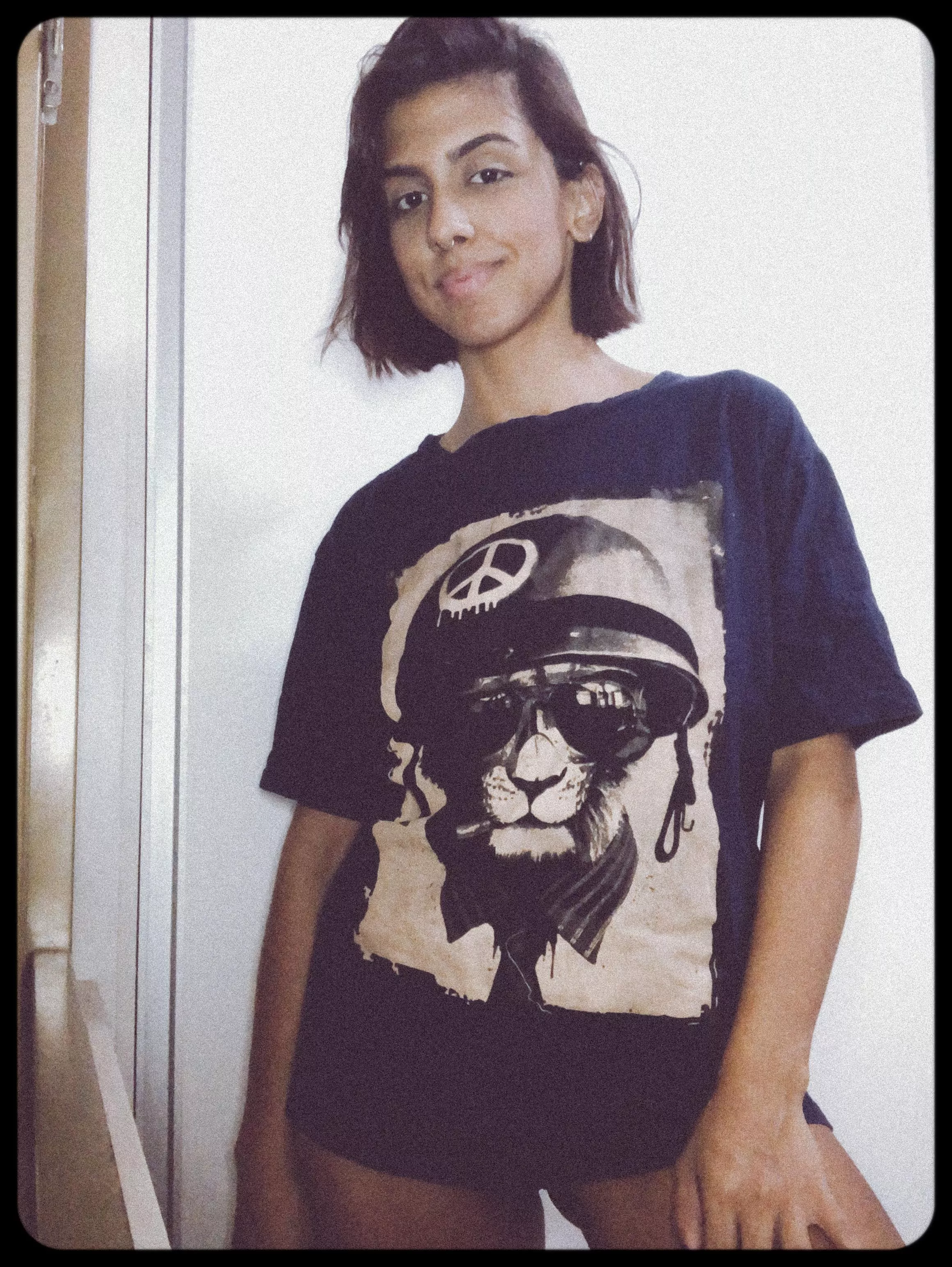 An over-sized tshirt and panties goes a long way