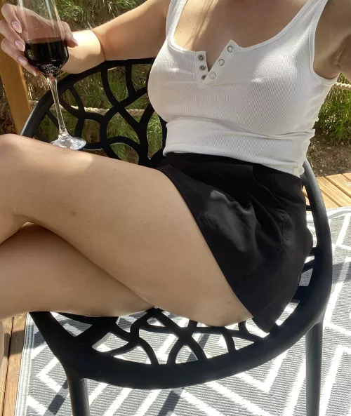 Enjoying a glass of red!