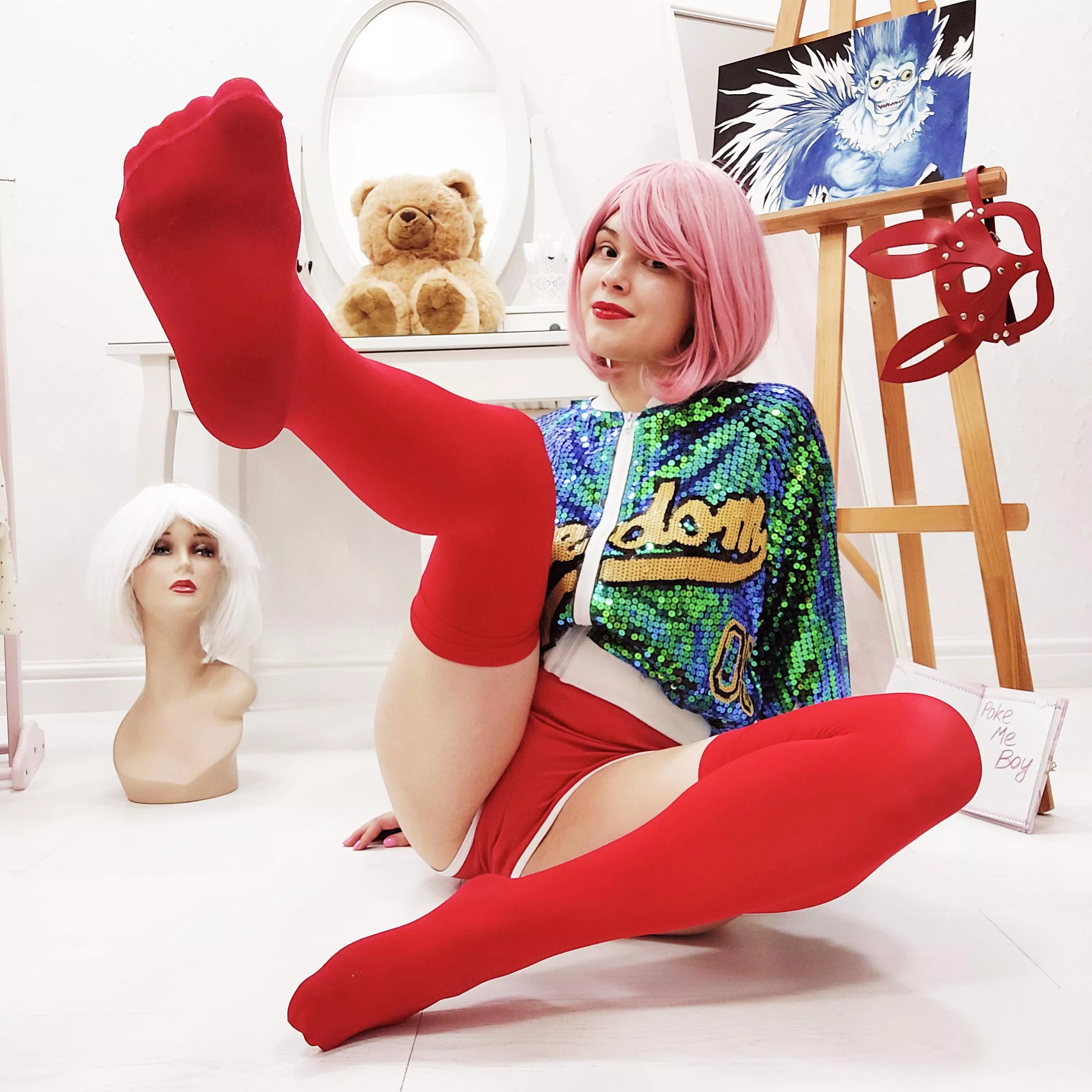 Hurry up and sniff bratty cheerleader's feet!