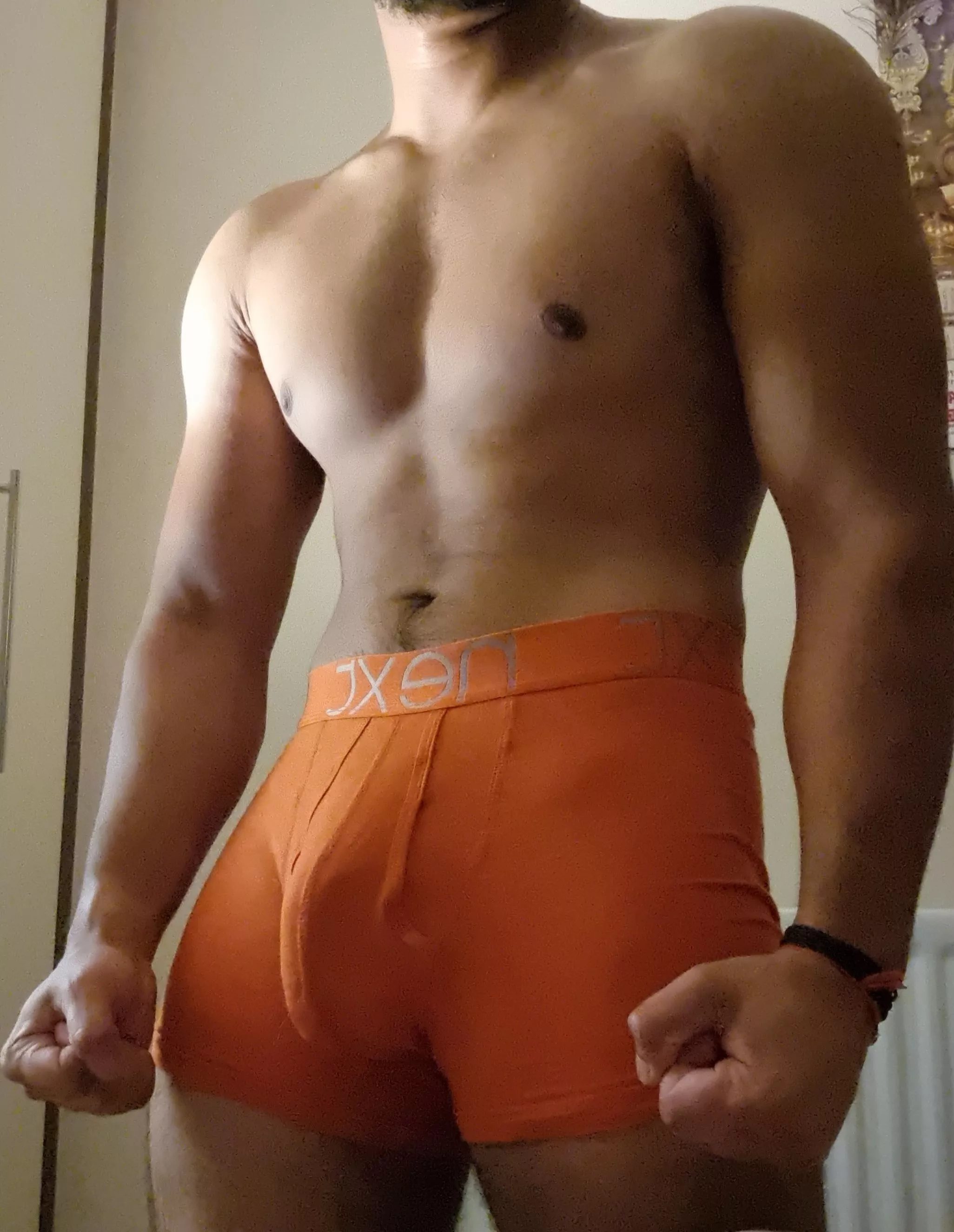 I want a good obedient boy to pull my boxers down and suck this cock?