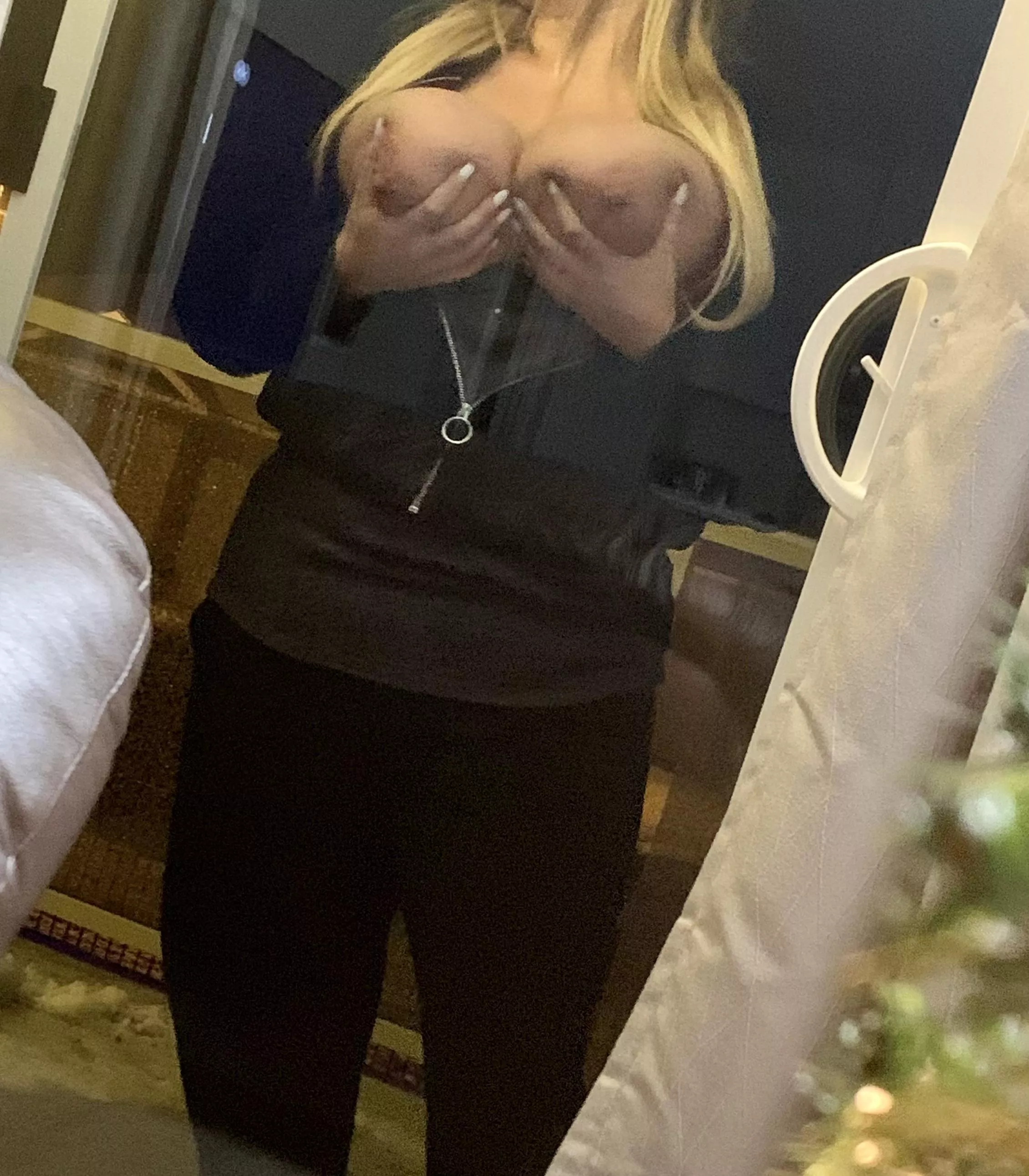 Not easy to cover them like a bra when they’re this big