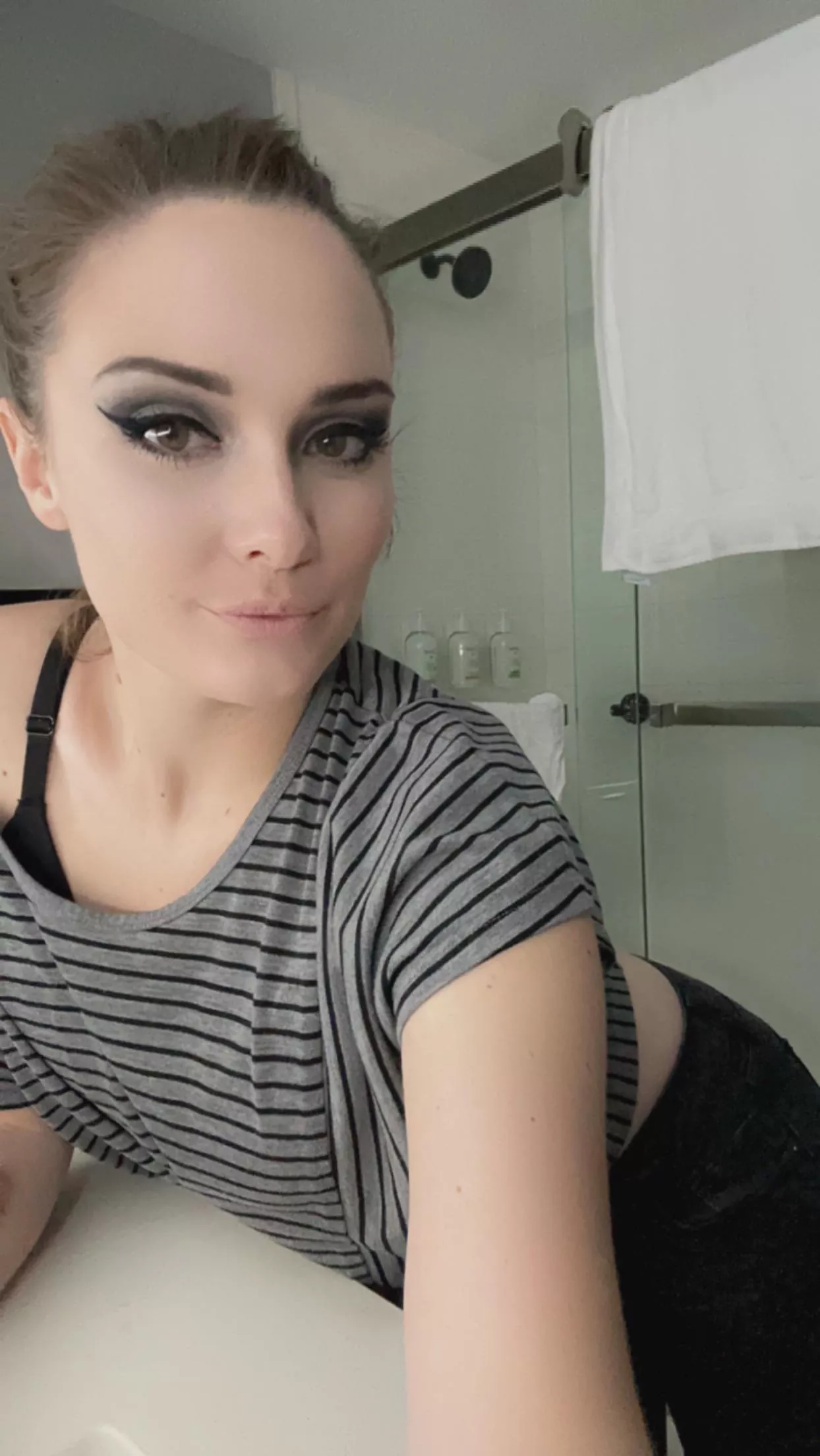 Let’s do it over the hotel bathroom counter