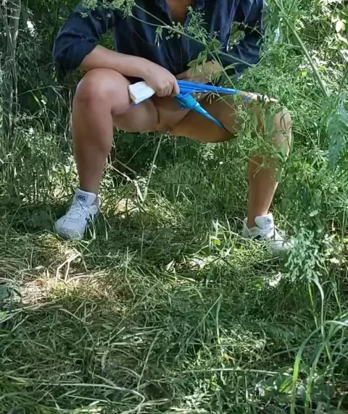 Pissing outside is always a bit risky, but I love it.