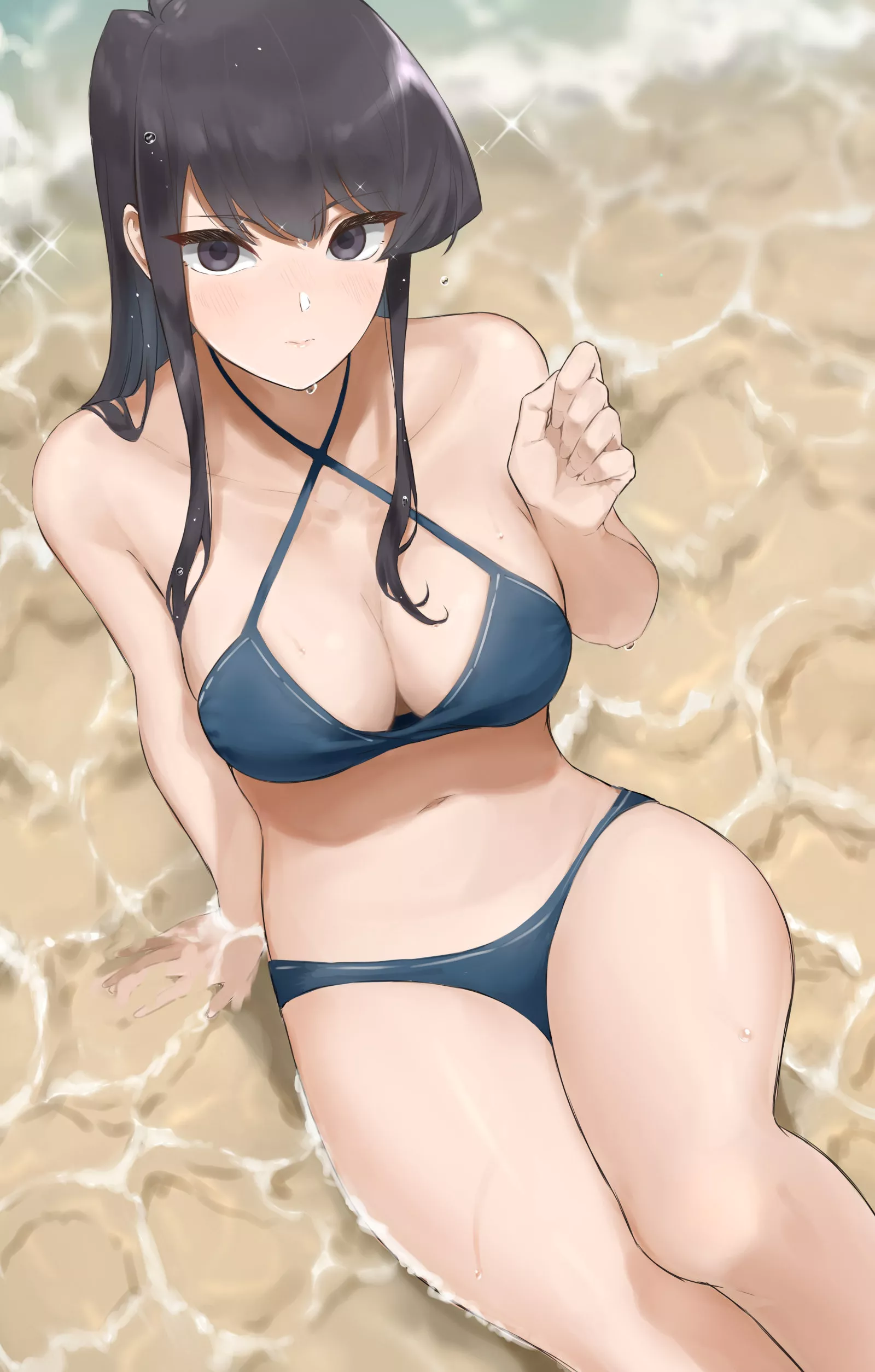 Komi Shouko Shows Off her Blue Bikini for Tadano at the Beach [Komi-san wa, Komyushou desu] (Takita)