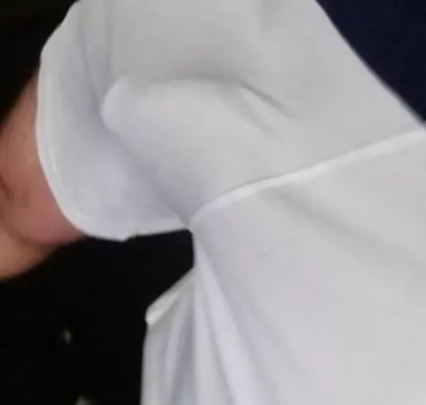 My cock in thin white shorts at the gym