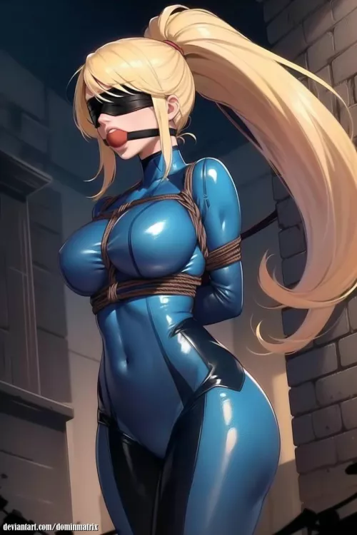 Samus Aran Blindfold Bondage