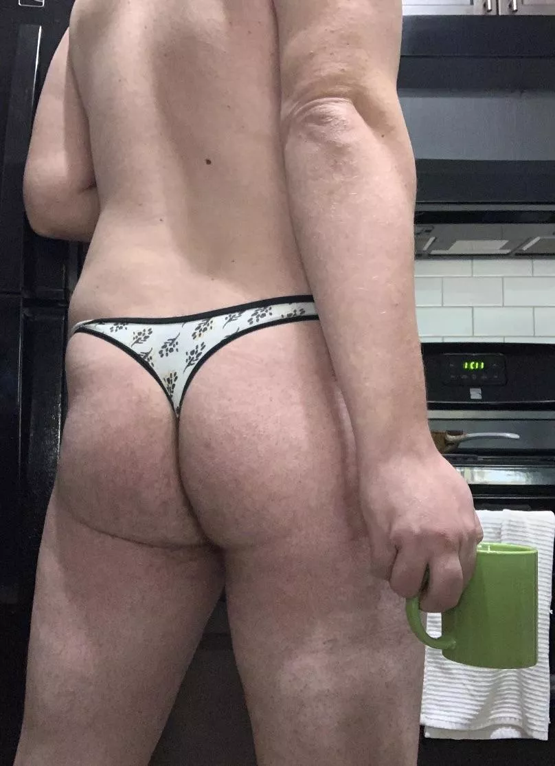 Sundays call for coffee in a thong
