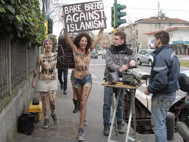 They think they are fighting Islam being bare breast!