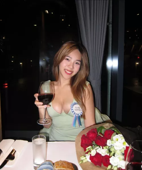 Birthday girl cleavage