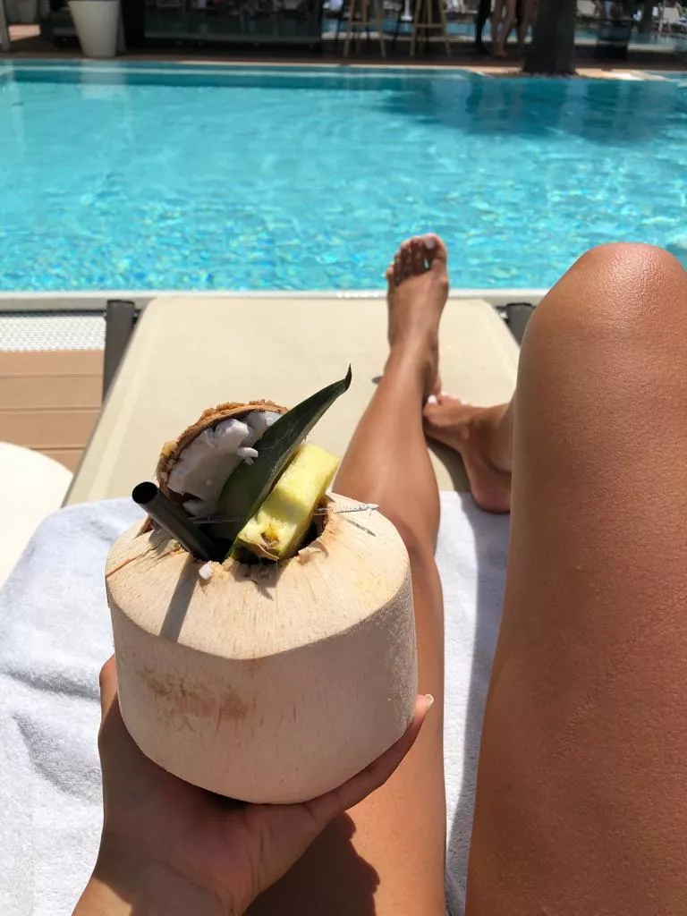 Chilling at a pool but I am missing you ❤️