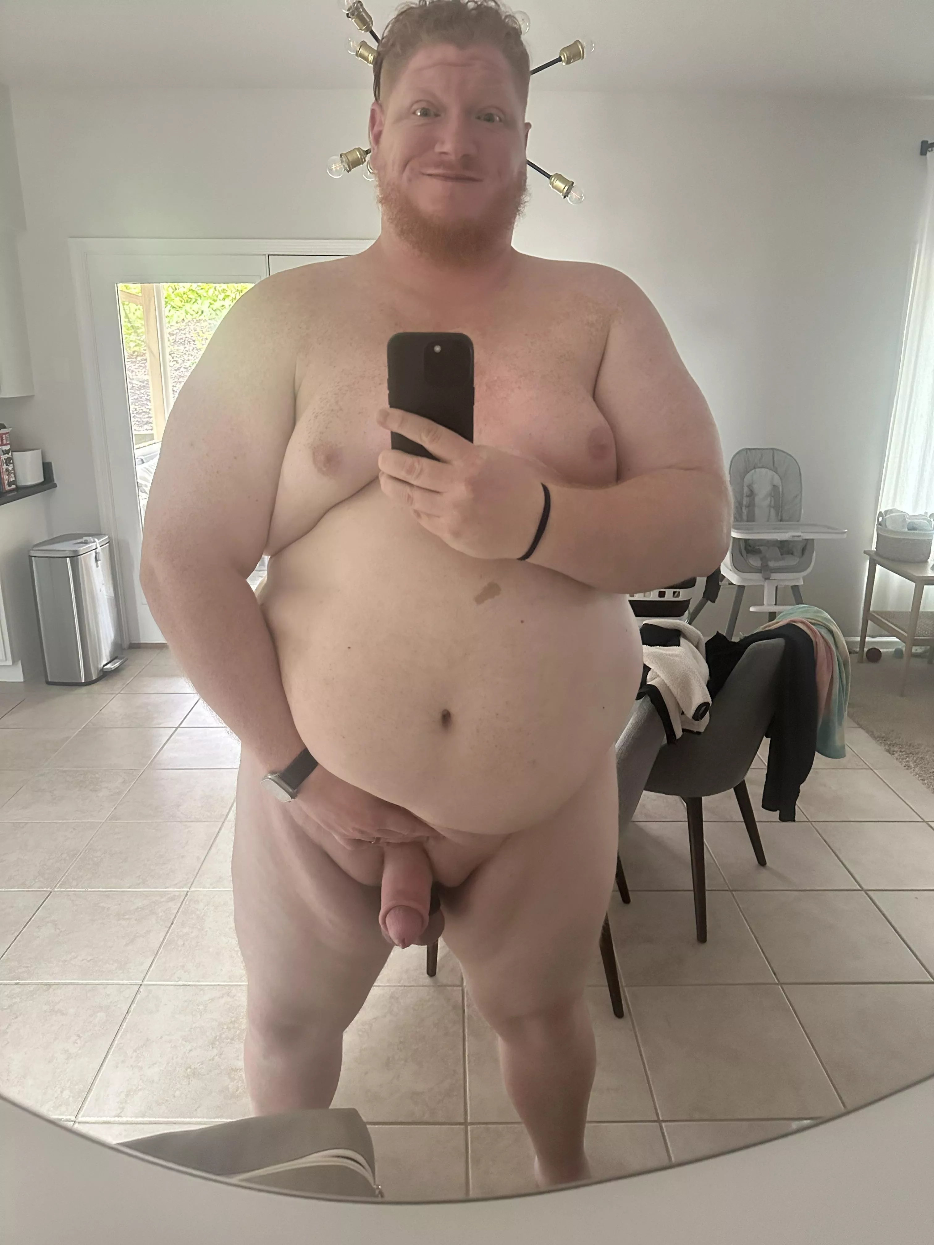 First thing I do when getting home from running errands… naked kitchen selfies!!!