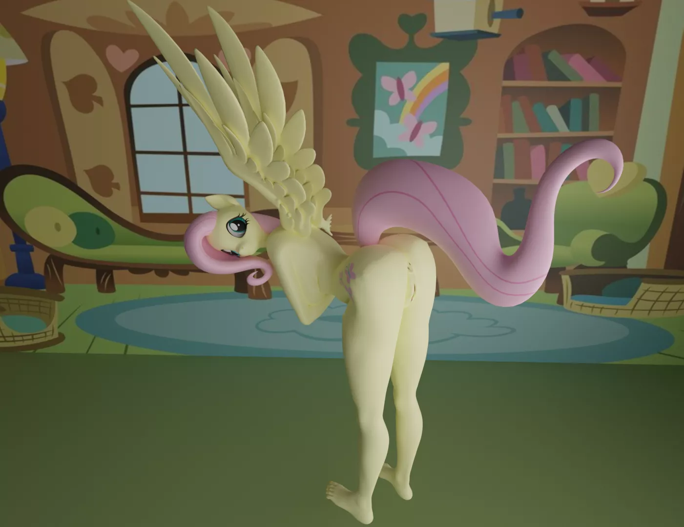 Fluttershy bend down (my art)