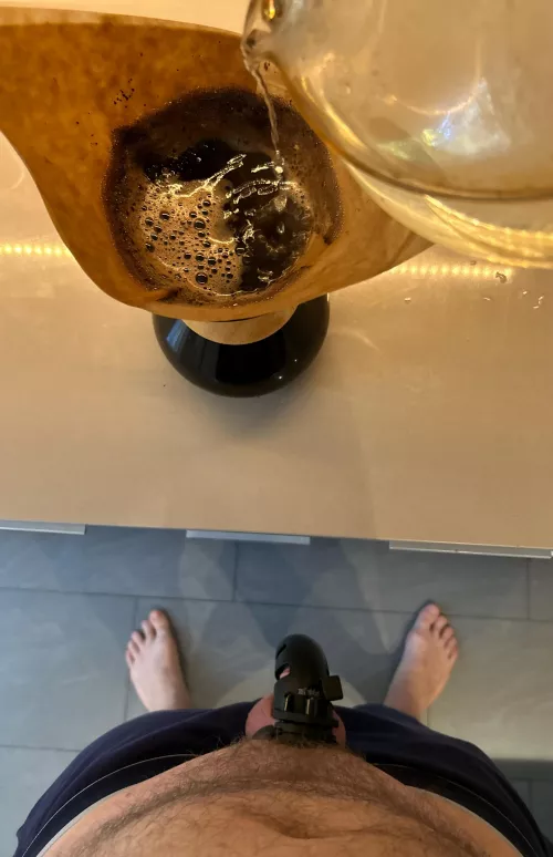 Making her coffee