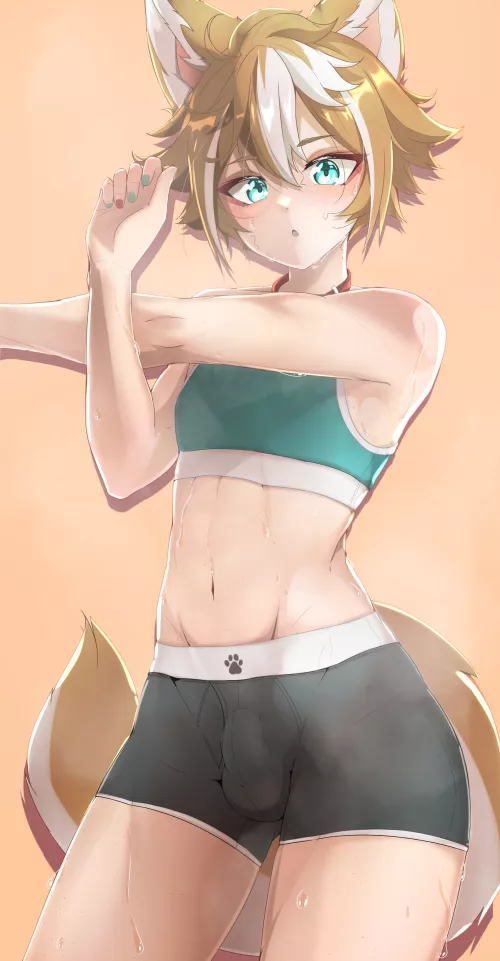 Stretching doggo boi