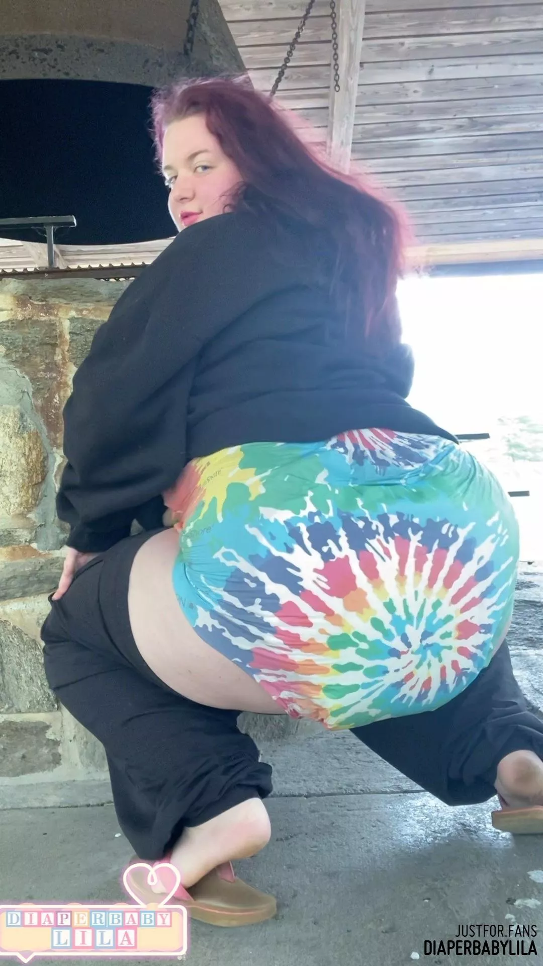 Uh-oh! No, look away!! Please don’t tell anyone about this🥺 my diapers are so embarrassing😣💦