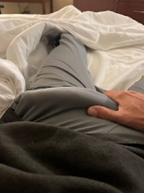 who likes a bulge in grey pants?