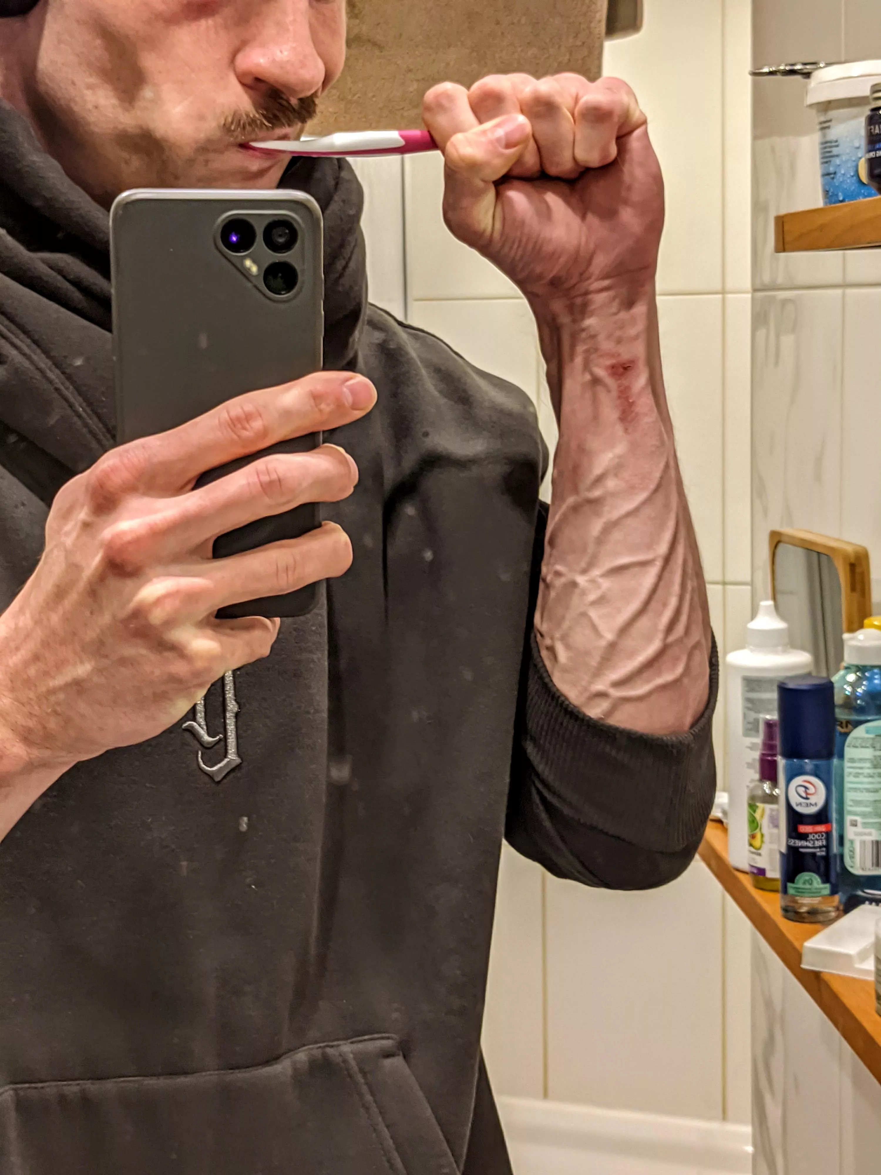 *brushes teeth vigorously*