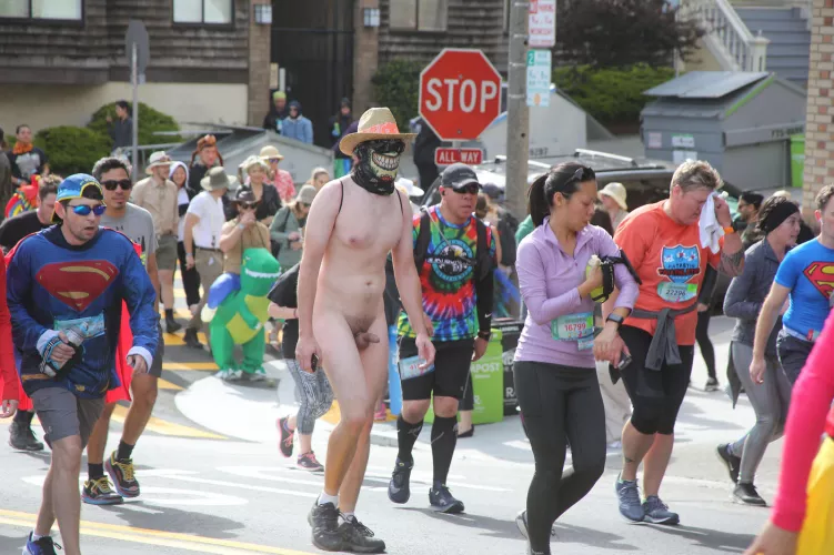 Here's a little one roaming the wilds of Bay to Breakers...