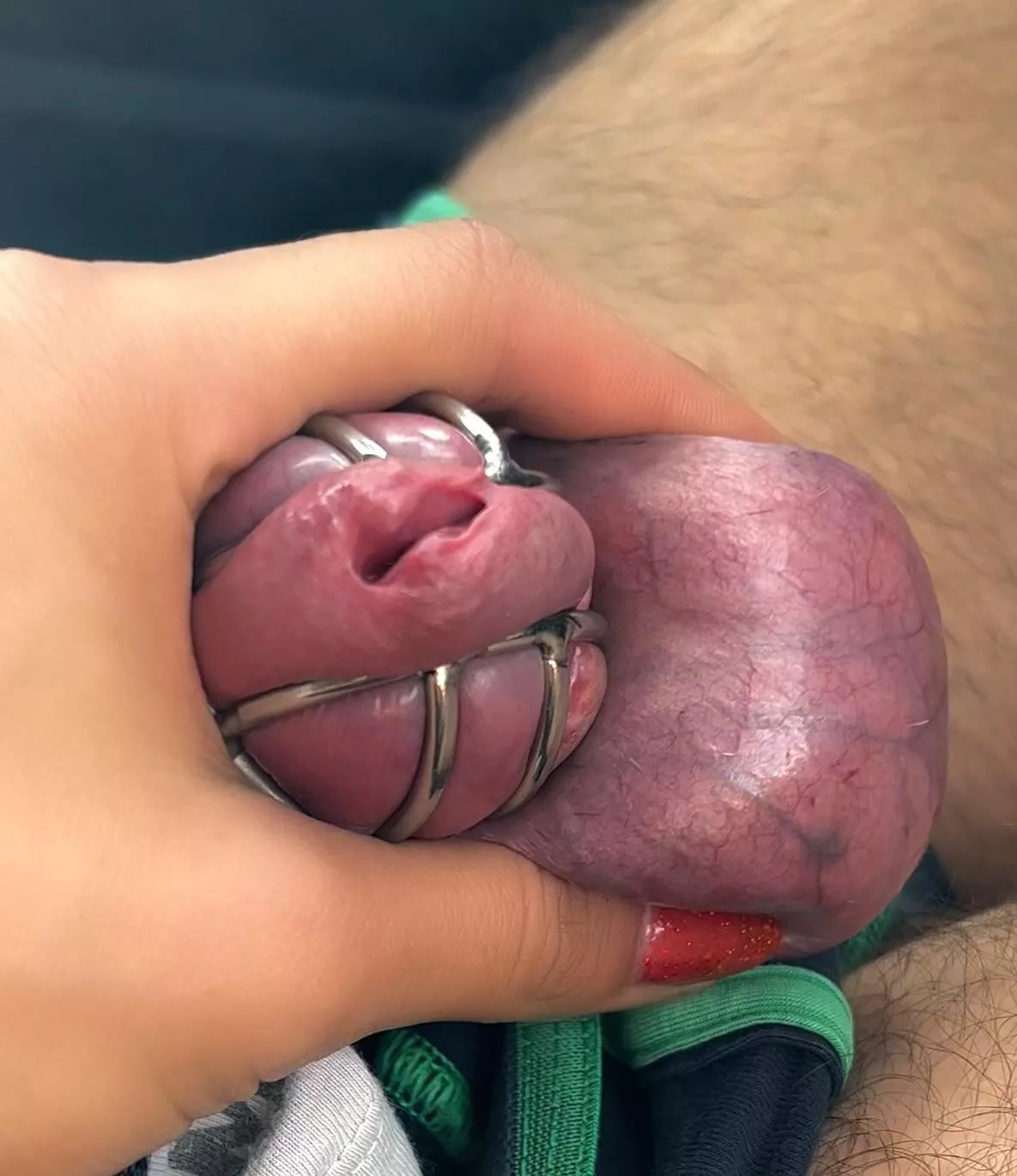 His piece of meat is always trying to break out when he’s near me 🥰