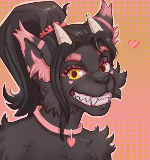 I added horns to my fursona [art by me]