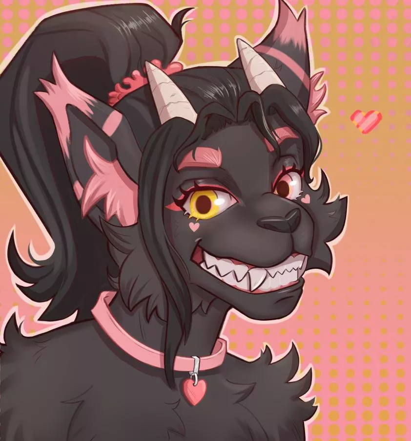 I added horns to my fursona [art by me]