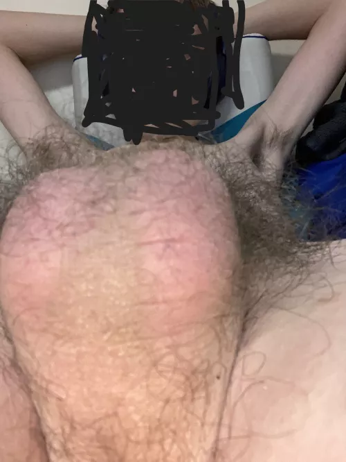 Oops, my massive hairy balls got in the way of the photo! (DMs open!)