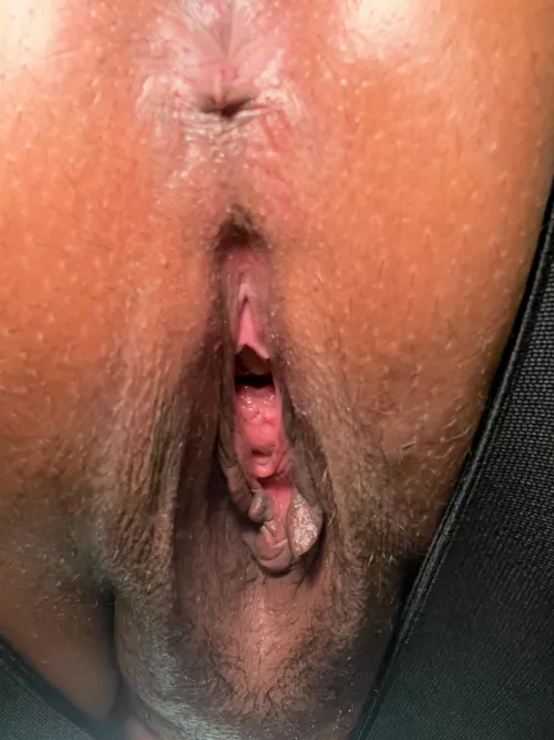 Freshly fucked brown pussy hole