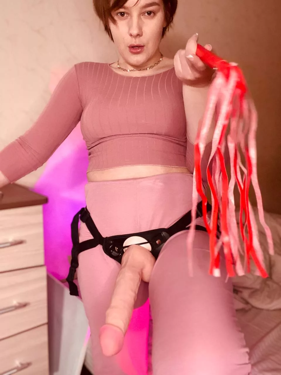 Good boys kneel in front of this huge strapon