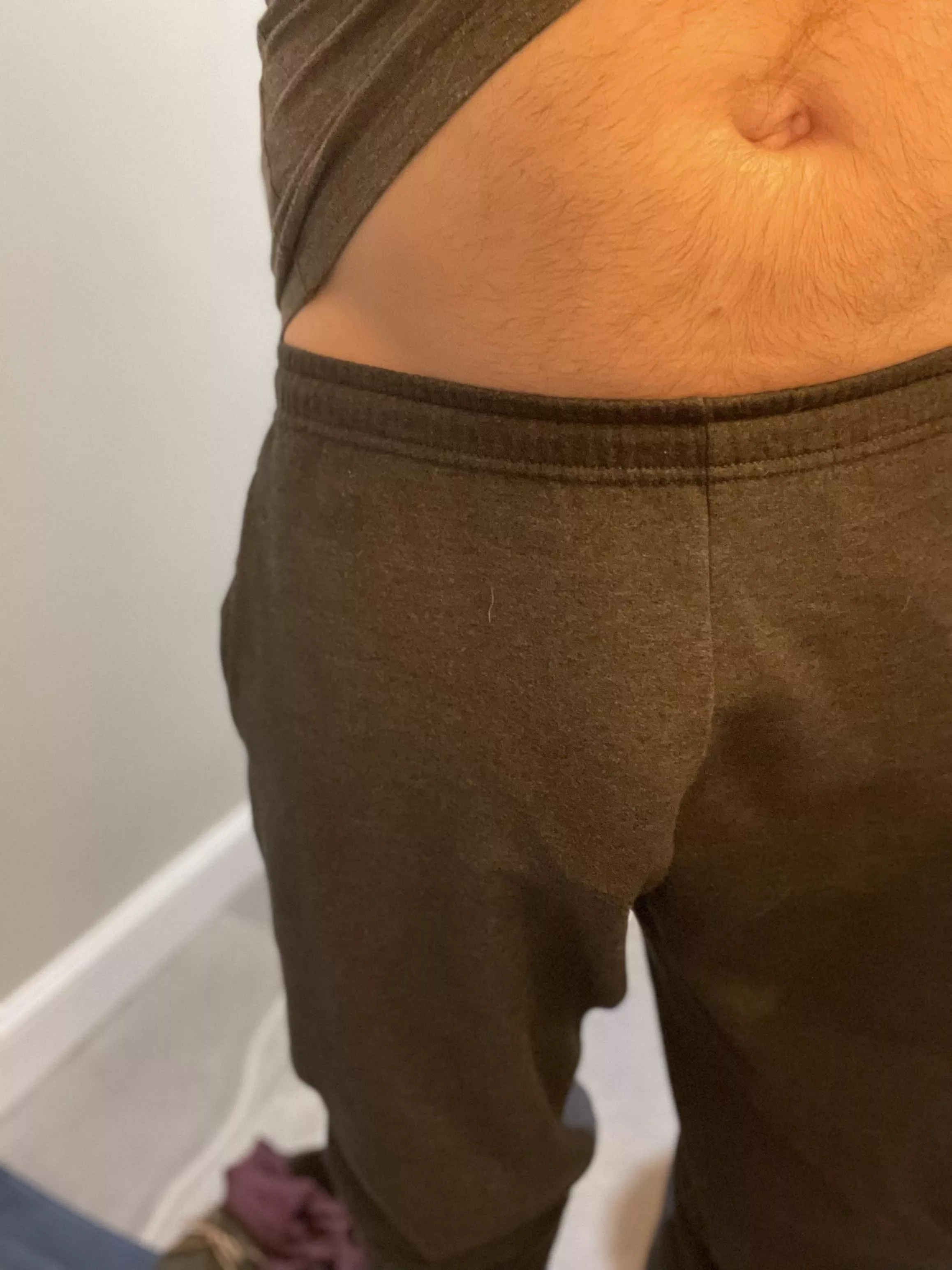 Roommate’s sister stayed the night with us. Been having coffee with her this morning. Think she noticed?