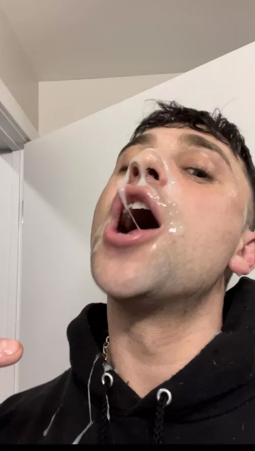 I always eat my mans load after he's busted on my face