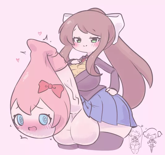 I uhhh, uhm... Futa Monika and condom Sayori.