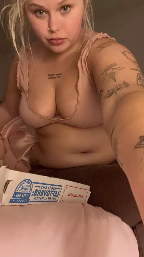 Me about to demolish a whole pizza