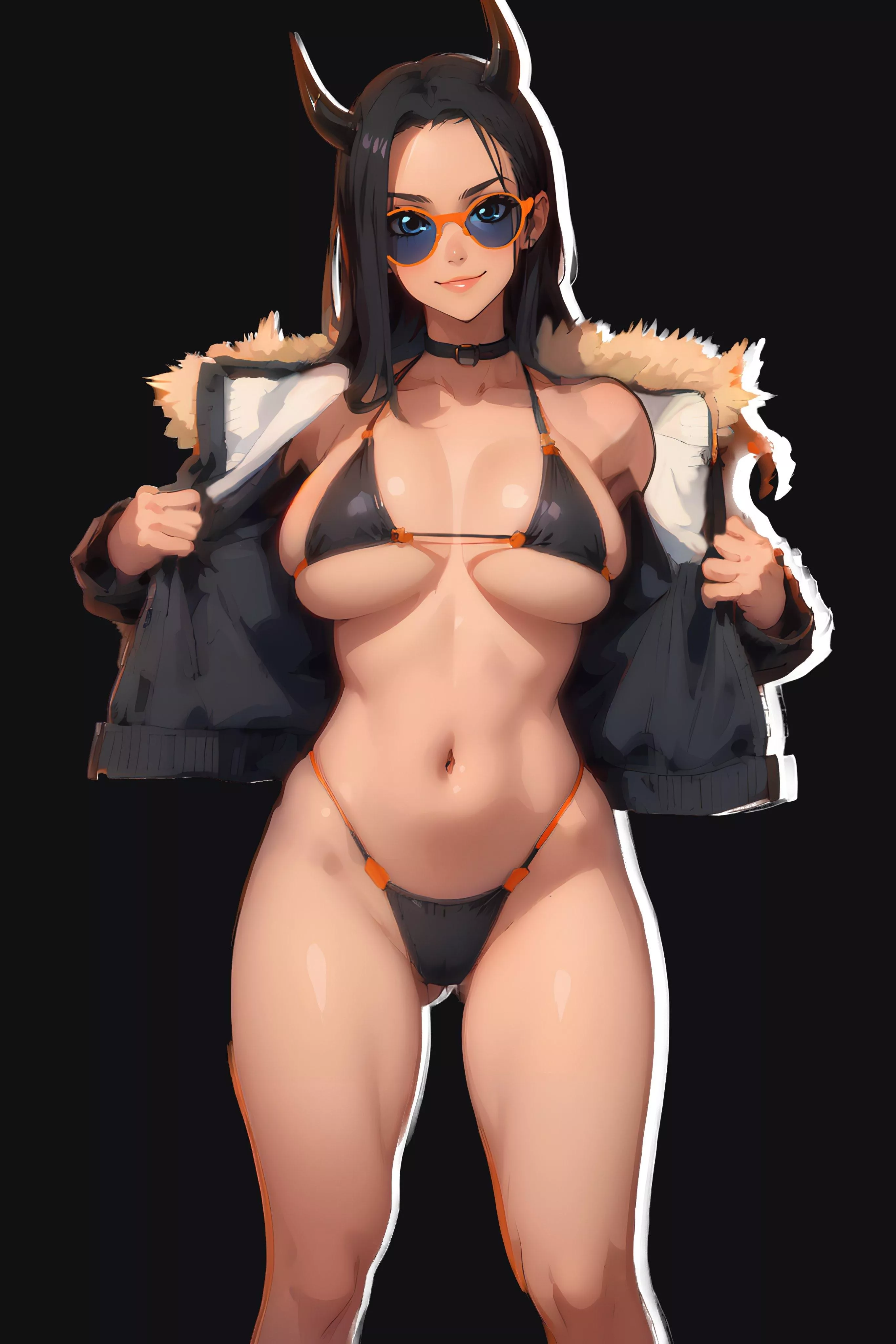 Nico Robin showing the goods