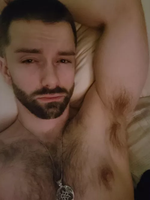 Sleepy picture but never a bad time to share some body hair XD
