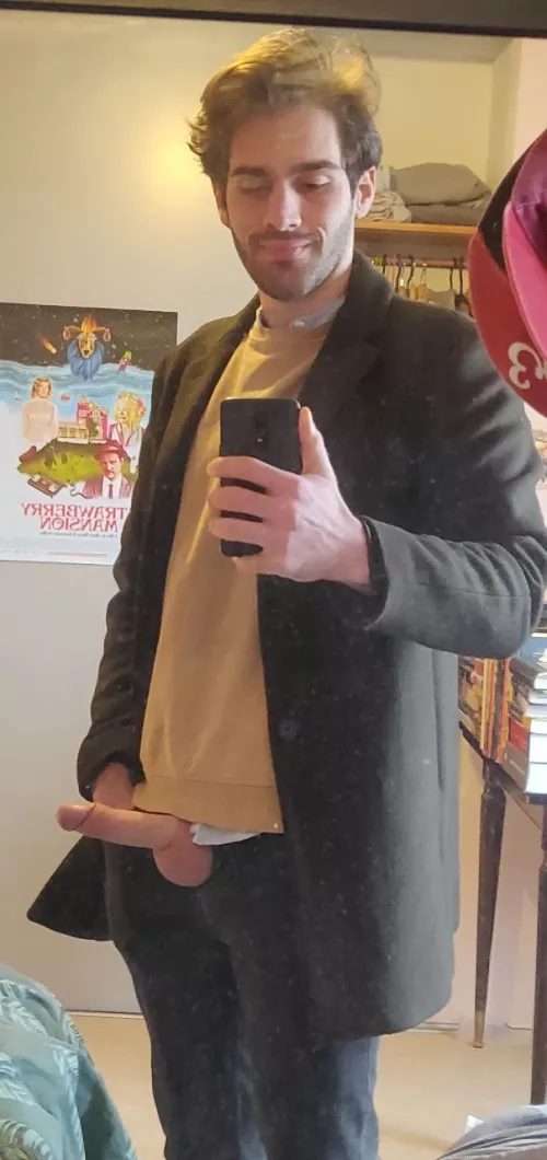 You'll have to swallow, I don't have time to get changed if you make a mess